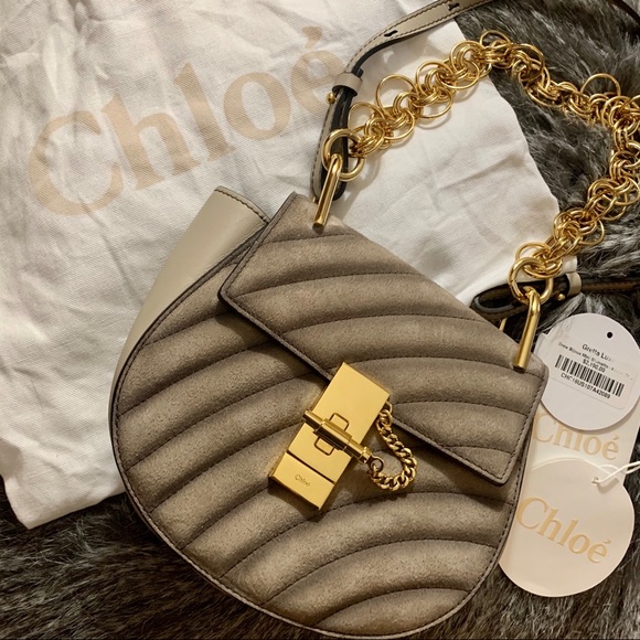Chloe Handbags - Chloé Drew Bijoux Mini Sfumatto Pastel Grey Suede